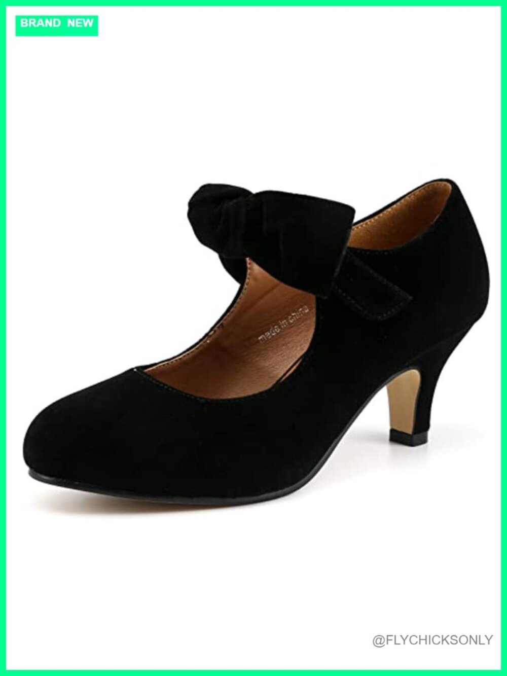 Kitten Heel Mary Jane Pumps Bow Ankle Strap Dress Shoes for Women